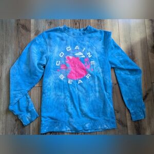KY For KY Blue Tie Dye Neon Pink Cocaine Bear Crewneck Sweatshirt XS Women's